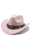 Black Bohemian Cowgirl Hat with Beading