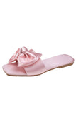 Women's Pink Slippers with Bowknot