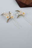 White Floral Bridal Hair Pins