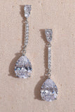 Elegant Silver Gemstone Drop Earrings