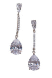 Elegant Silver Gemstone Drop Earrings