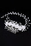 White Rose Pearl Bridal Hair Accessory