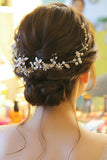 White Bridal Flower Rhinestone Hair Accessory