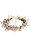 Blush Sweet Simulation Rose Wreath Bridesmaid Flower Girl Headdress