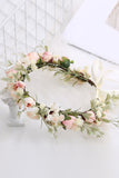 Blush Sweet Simulation Rose Wreath Bridesmaid Flower Girl Headdress