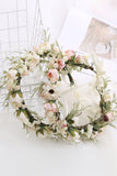 Blush Sweet Simulation Rose Wreath Bridesmaid Flower Girl Headdress