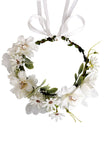 White Bohemian Garland Pearl Rhinestone Rattan Headband