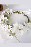 White Bohemian Garland Pearl Rhinestone Rattan Headband