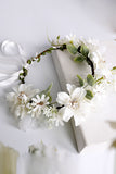 White Bohemian Garland Pearl Rhinestone Rattan Headband