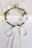 White Bohemian Garland Pearl Rhinestone Rattan Headband