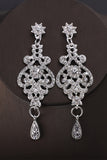 Silver Luxury Rhinestone Necklace and Earrings Bridal Jewelry Set