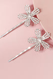 Fashion Silver Flower Rhinestone Hairpin