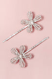 Fashion Silver Flower Rhinestone Hairpin