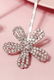 Fashion Silver Flower Rhinestone Hairpin