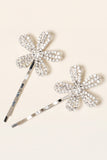 Fashion Silver Flower Rhinestone Hairpin