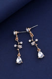 Golden Bridal Jewelry Alloy Rhinestone Necklace Earrings