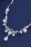 Golden Bridal Jewelry Alloy Rhinestone Necklace Earrings