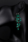 Stylish Dark Green Tassel Drop Earrings