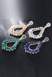 Dark Green New Retro Bohemian Style Diamond Hollow Glass Crystal Earrings