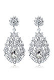 Royal White Rhinestone Water Drop Earrings