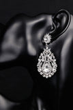 Royal White Rhinestone Water Drop Earrings