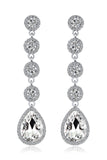 White Fashionable Water Drop Long Earrings