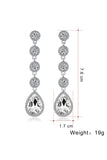 White Fashionable Water Drop Long Earrings