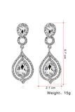 White Bridal Alloy Diamond Water Rrop Earrings