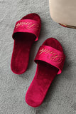 Burgundy Velvet Bride and Bridesmaid Slippers