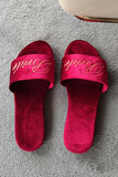 Burgundy Velvet Bride and Bridesmaid Slippers