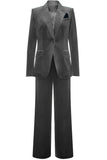 Blue Velvet Notched Lapel Women's Formal Suits