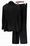 Black Shawl Lapel 2 Pieces Women Suits with Butterflies