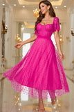 Pink A Line Maxi Formal Dress With Lace