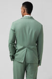 Grey Green 2 Piece Shawl Lapel Groomsmen Suit