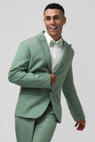 Grey Green 2 Piece Shawl Lapel Groomsmen Suit