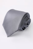 Grey Solid Men's Tie For Party