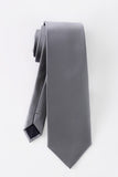 Grey Solid Men's Tie For Party