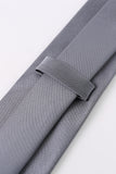 Grey Solid Men's Tie For Party