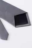 Grey Solid Men's Tie For Party