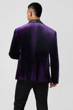 Dark Purple Luxury Velvet Notched Lapel Men's Prom Blazer