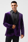 Dark Purple Luxury Velvet Notched Lapel Men's Prom Blazer