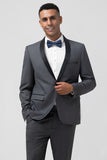 2 Piece Grey Notched Lapel Men's Formal Suit