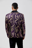 Purple Print Single Breasted Men's Prom Blazer