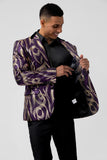 Purple Print Single Breasted Men's Prom Blazer