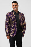 Purple Print Single Breasted Men's Prom Blazer