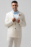 2 Piece Ivory Simple Wedding Suits for Men