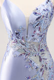 Sparkly Blue Sequined Floral Tight Short Prom Dress with Beading