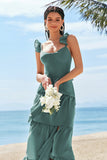 Eucalyptus Corset Tiered Chiffon A-Line Bridesmaid Dress