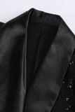 Sparkly Black Women's Prom Blazer with Fringes