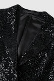 Sparkly Sequins Black Long Sleeves Women's Blazer